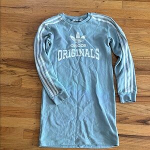 Adidas Originals Kids Light Blue sweatshirt Dress - Cozy!